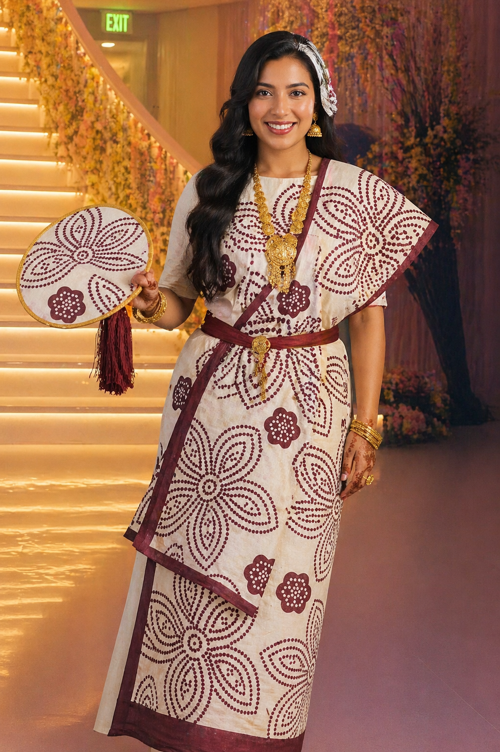 Original - White and Burgandy Shaash Set