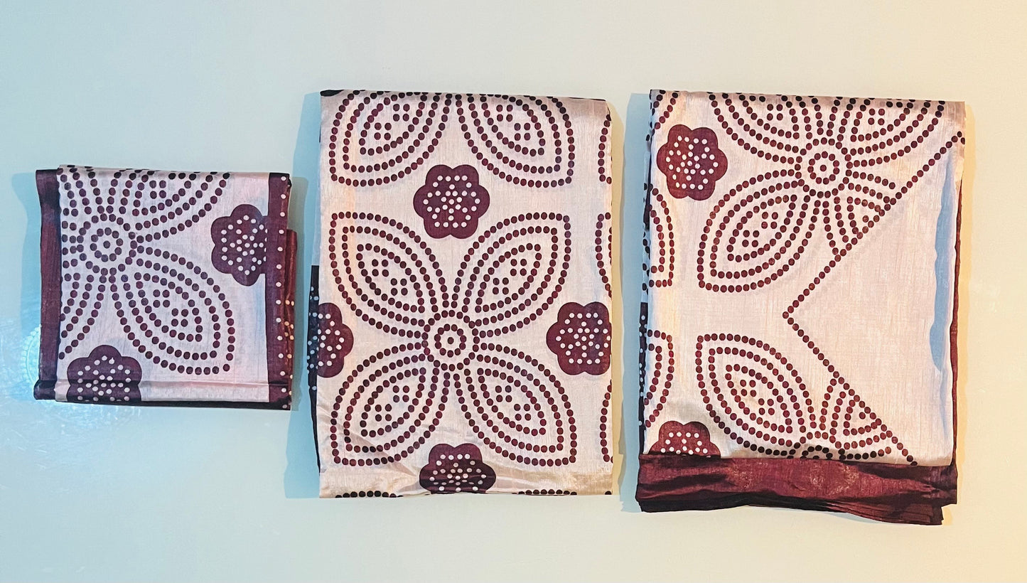 Original - White and Burgandy Shaash Set